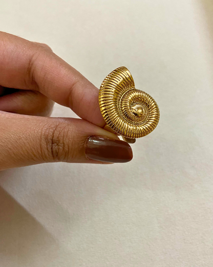 Swirl Beachy Ring- 18K Gold Plated