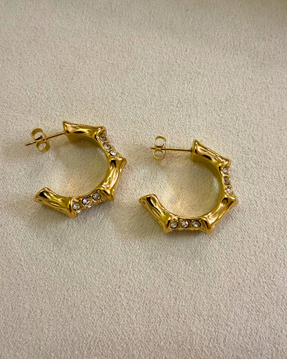 Zirabelle J Hoops- 18K Gold Plated