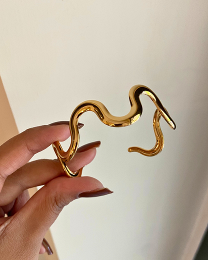 Jolene Swirl Cuff- 18K Gold Plated