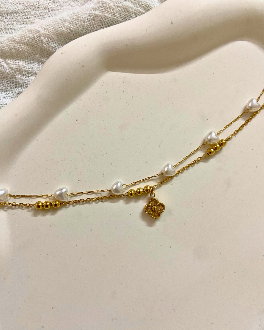 Pearl and Hearts Bracelet