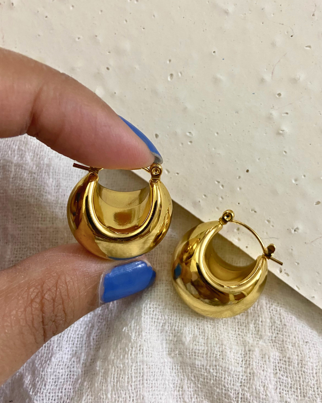 Dome Statement Hoops- 18K Gold Plated