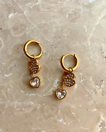 Butterfly Charm Earrings 18K Gold Plated
