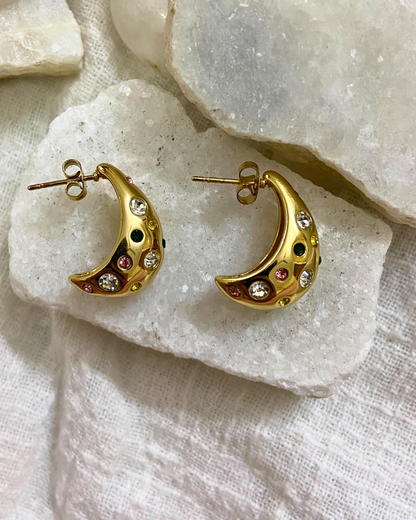 Multi Studded Drops 18K Gold Plated