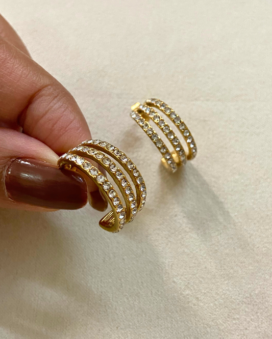 Crystal Bloom Earrings- 18K Gold Plated