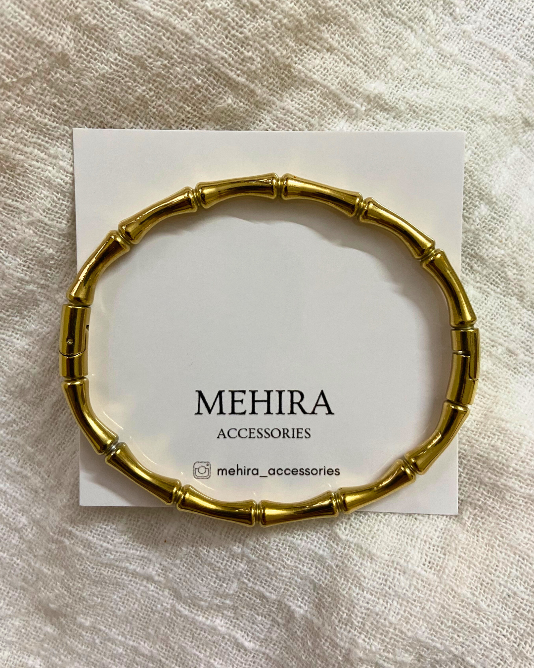 Bamboo Bangle Bracelet 18K Gold Plated