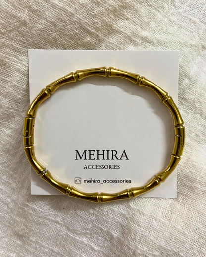 Bamboo Bangle Bracelet 18K Gold Plated