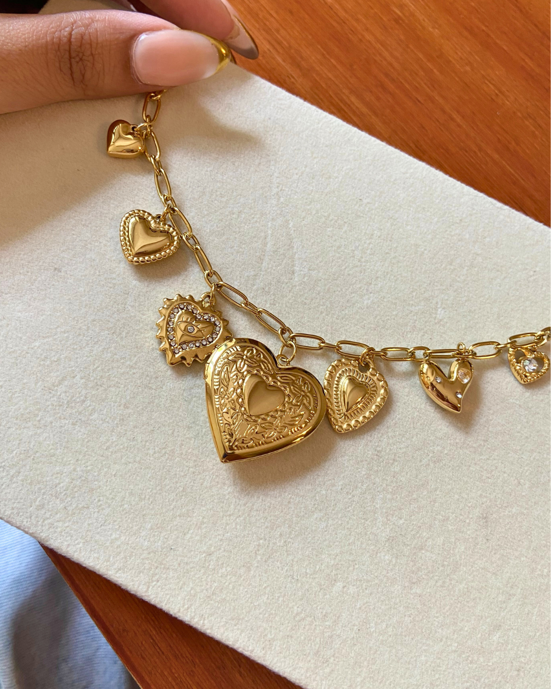 Seven Hearts Vintage Necklace- 18k Gold Plated