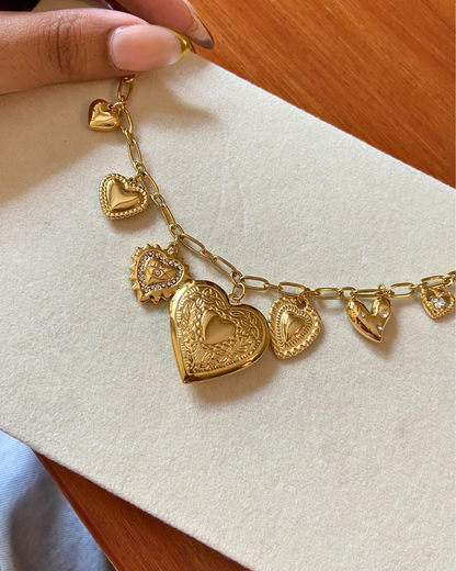 Seven Hearts Vintage Necklace- 18k Gold Plated