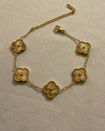 Gold Clover Bracelet- 18K Gold Plated
