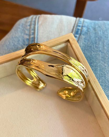 Abstract Statement Cuff- 18K Gold Plated