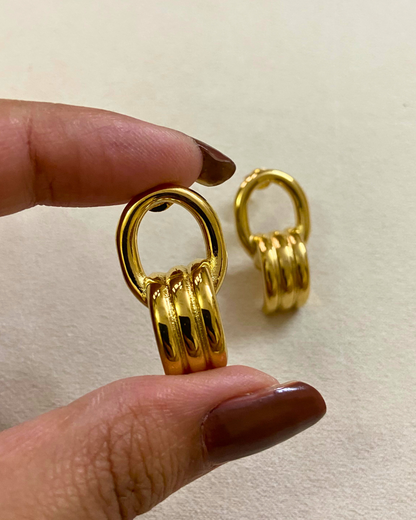 Zina Statement Studs- 18K Gold Plated