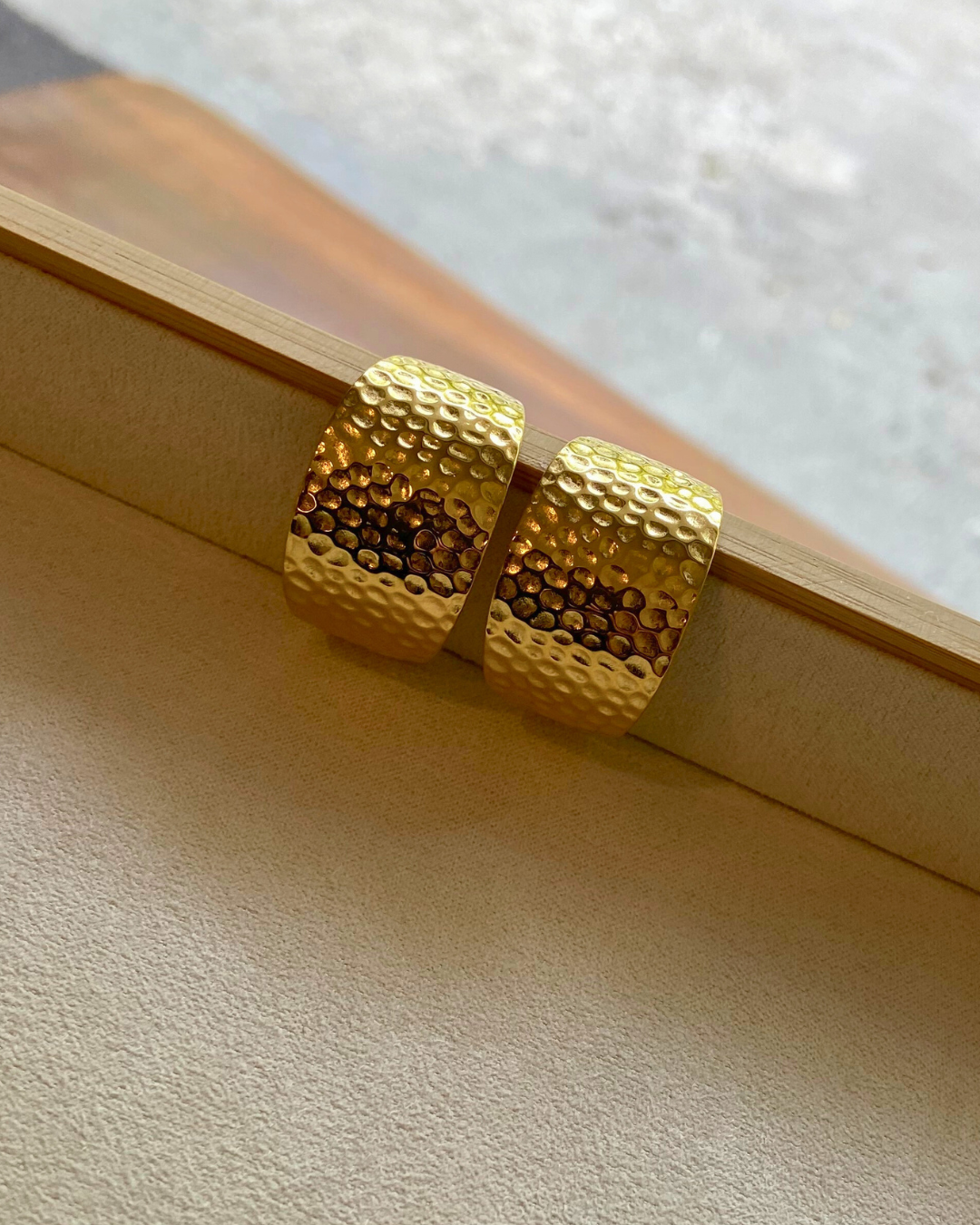 Gold Molten J Hoops- 18K Gold Plated