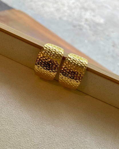 Gold Molten J Hoops- 18K Gold Plated