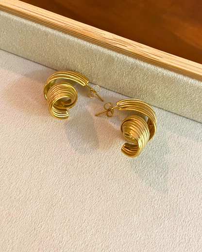 Swirl Statement Earrings- 18K Gold Plated