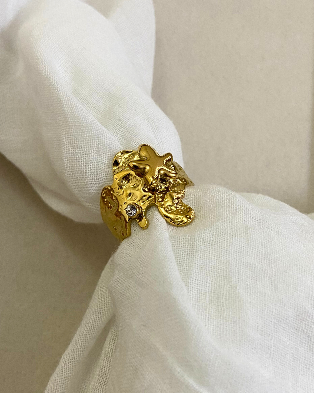 Starry Textured Ring- Adjustable