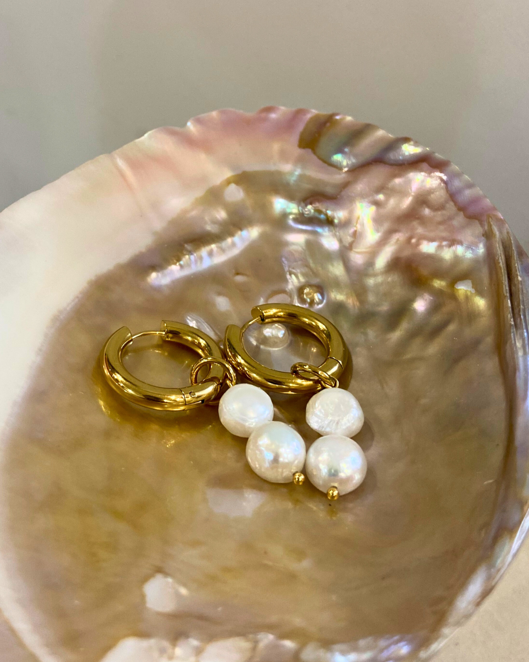 Pearl Droplets- 18K Gold Plated