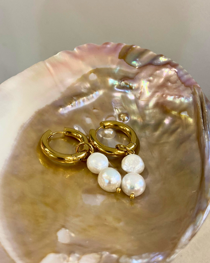 Pearl Droplets- 18K Gold Plated