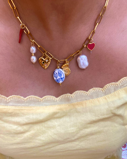 Bloom and Breeze Charm Necklace- 18K Gold Plated