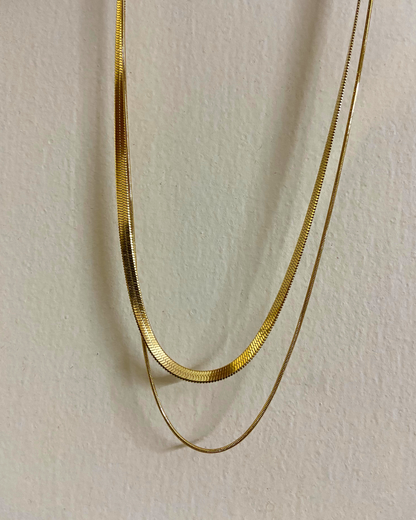 Minimal Layered Snake Chain- 18K Gold Plated