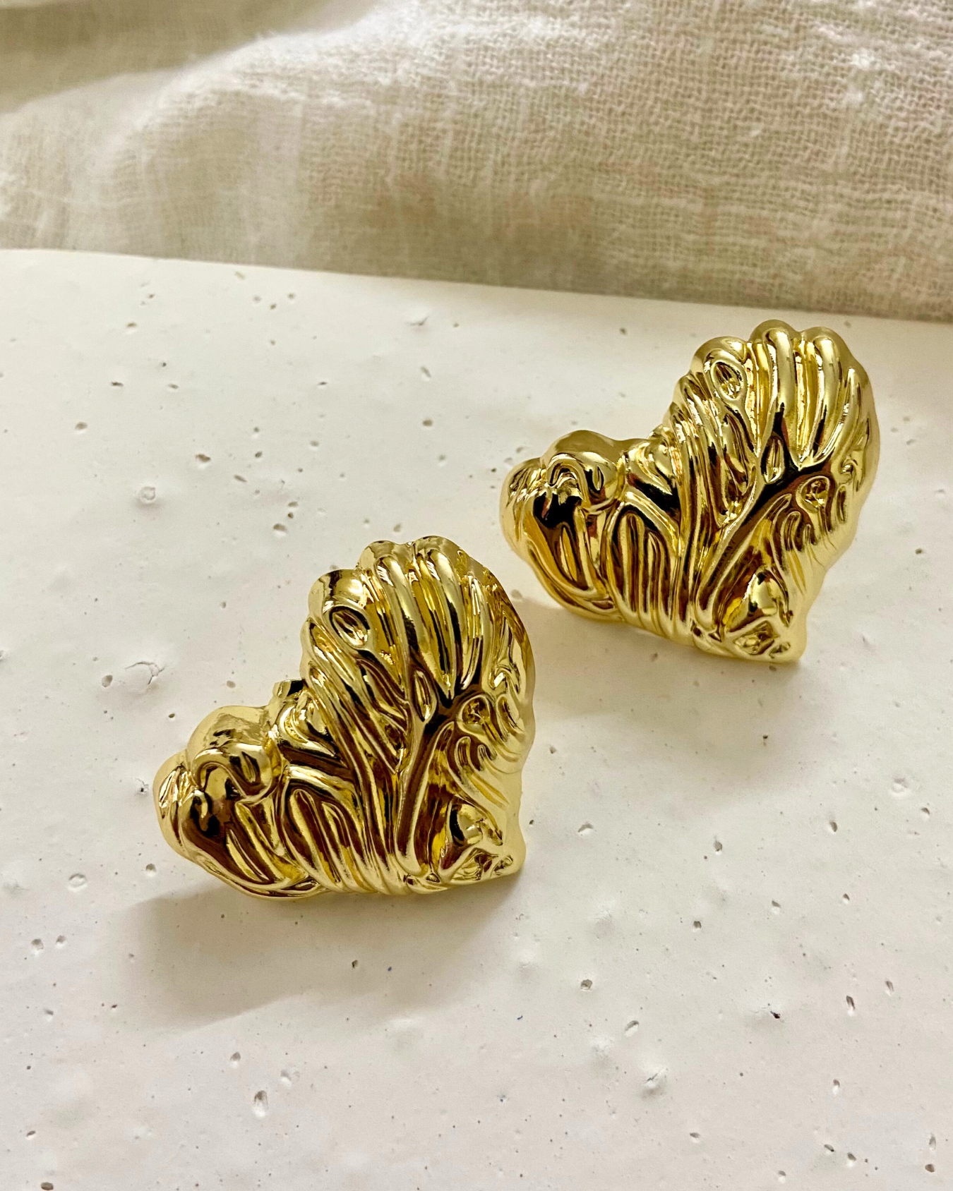 Ember Heart Studs 18K Gold Plated