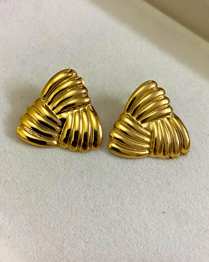 Triangle Knotted Studs- 18K Gold Plated