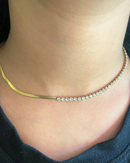 Duetline Necklace- 18K Gold Plated