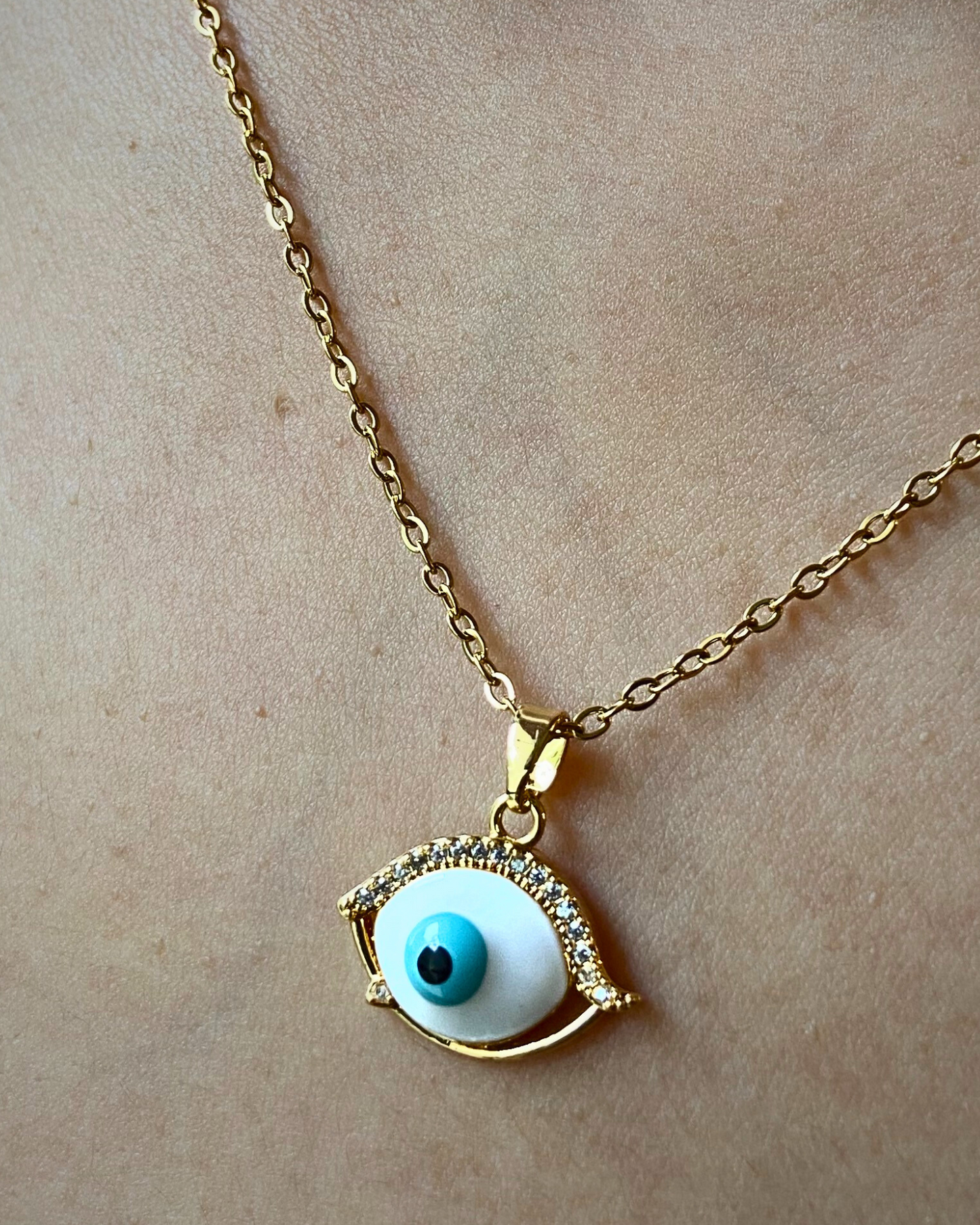 Eye Shield Necklace 18K Gold