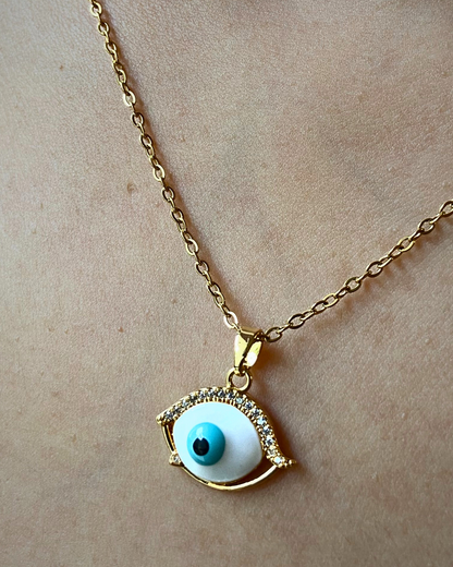 Eye Shield Necklace 18K Gold