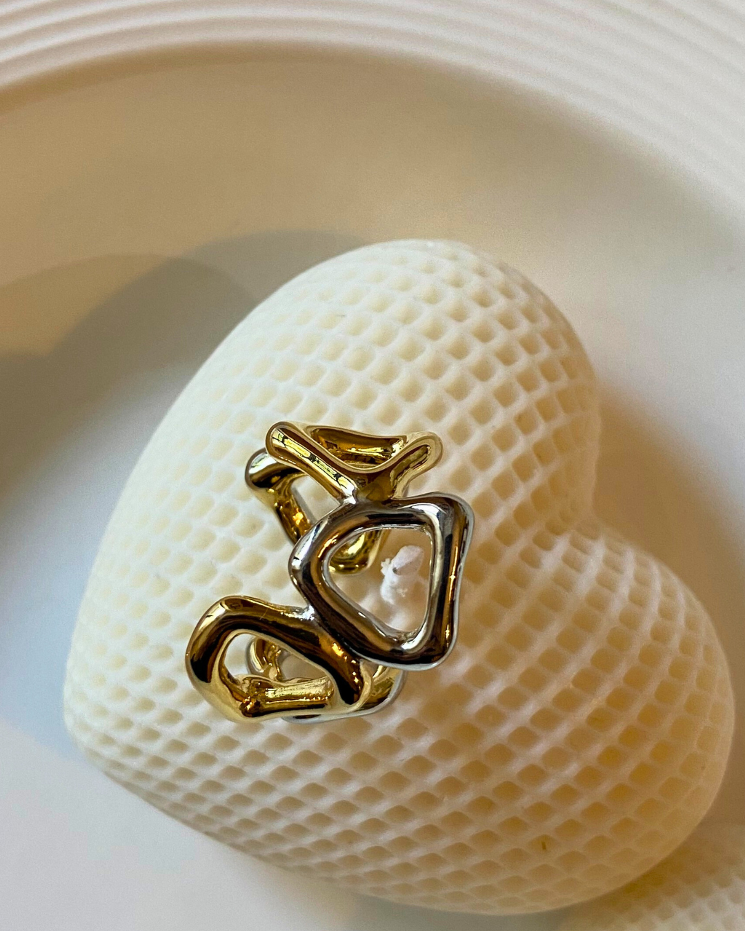 Gold and Silver Symphony Ring 18K Gold Plated