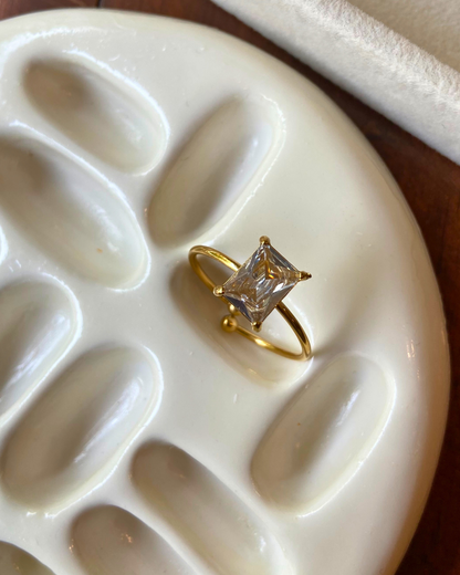 Sleek Solitaire Ring- Adjustable