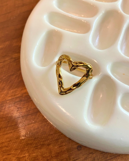 Heart Outline Ring- Adjustable