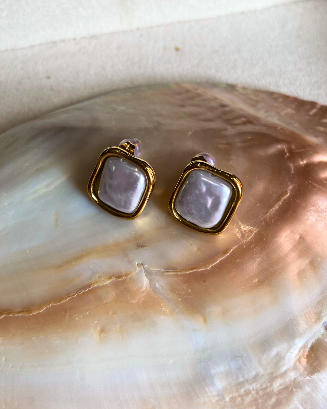 Freshwater Pearl Studs- 18K Gold Plated