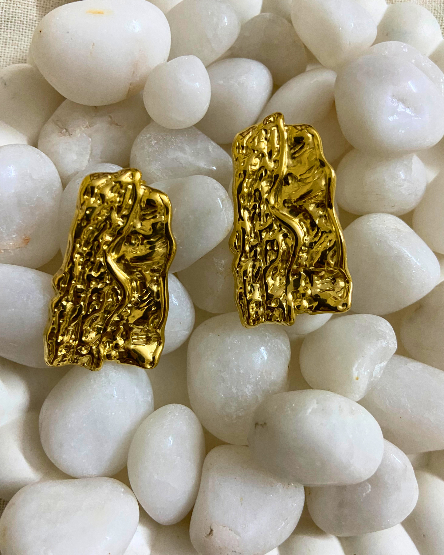 Golden Chunk Earrings 18K Gold Plated