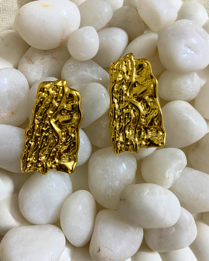Golden Chunk Earrings 18K Gold Plated