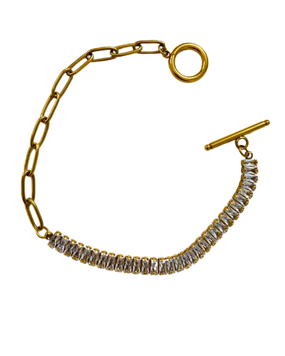 Baguette Tennis Bracelet 18K Gold Plated