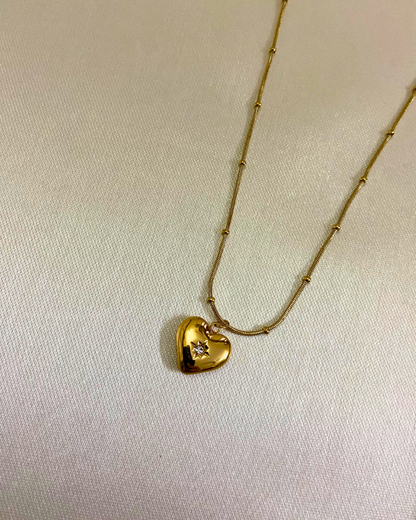 Starlit Heart Necklace- 18K Gold Plated