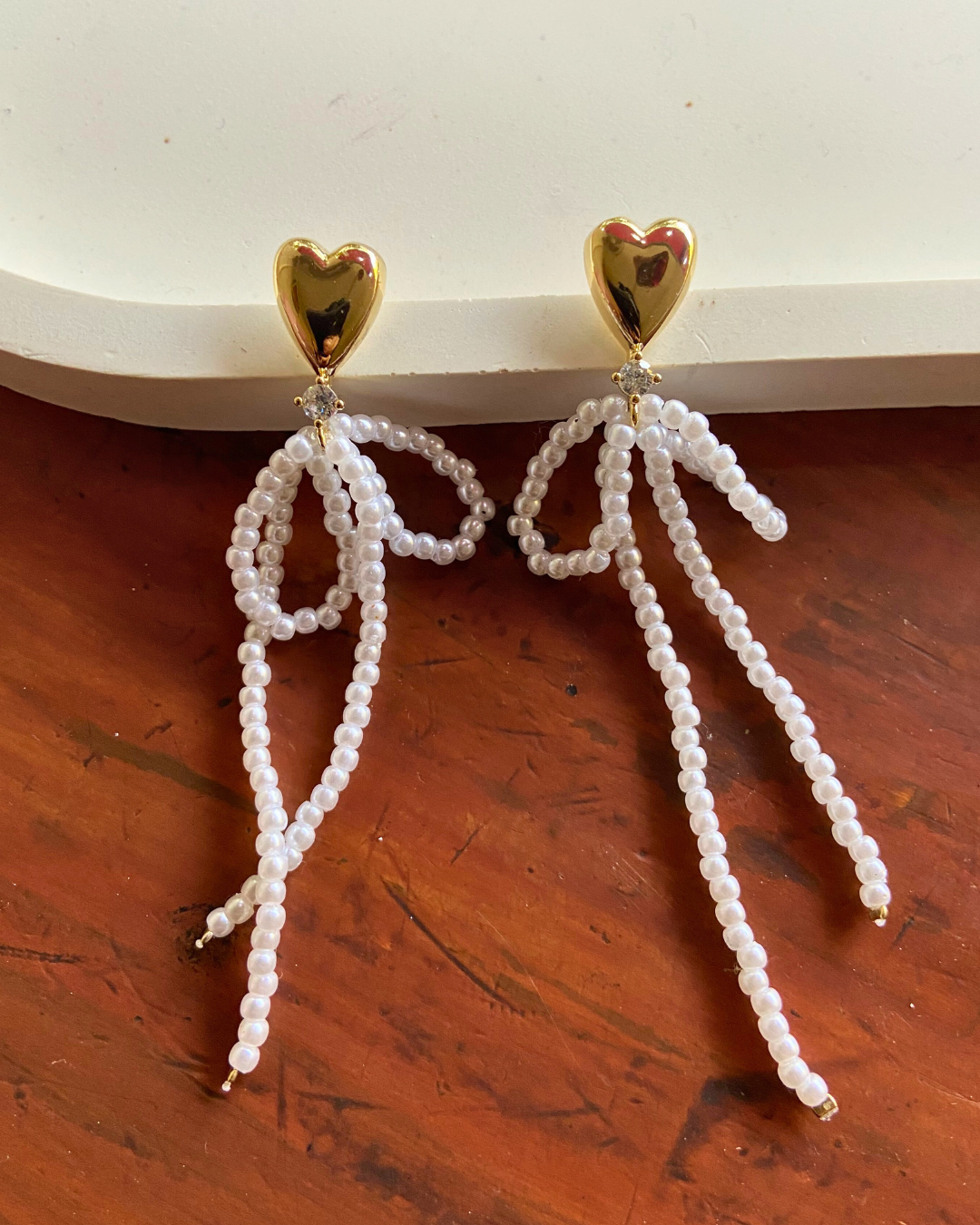 Bowkissed Pearl Earrings 18K Gold Plated