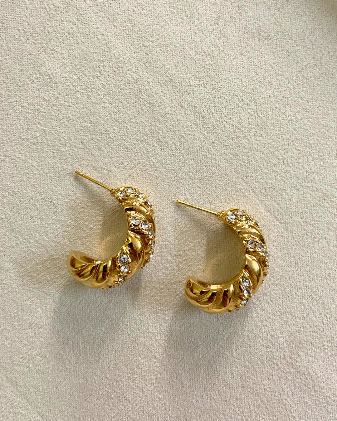 Twisted Croissant Earrings- 18K Gold Plated