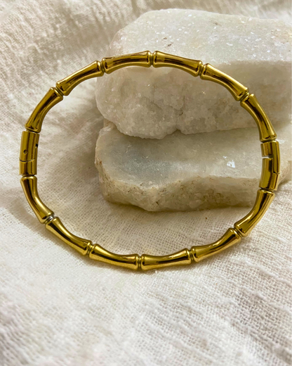Bamboo Bangle Bracelet 18K Gold Plated