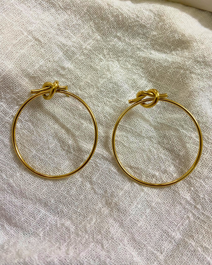 Knot Hoops 18K Gold Plated