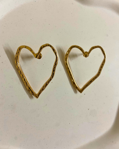 Heart Outline Earrings- 18K Gold Plated