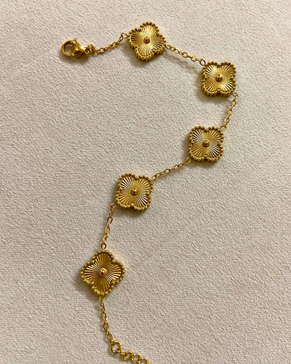 Gold Clover Bracelet- 18K Gold Plated