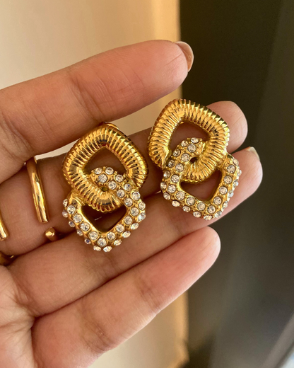 Shimmer Knot Earrings- 18K Gold Plated