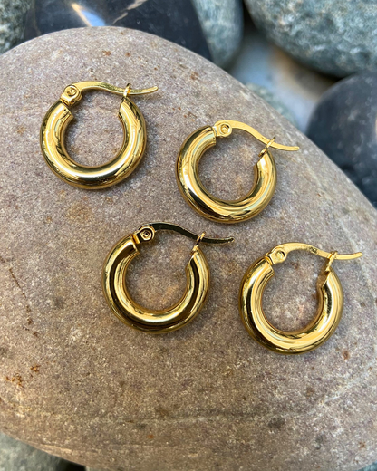 Minimalist Gold Hoops 18K Gold Plated