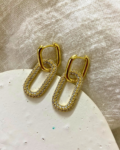 Amelia Two Way Hoops 18K Gold Plated