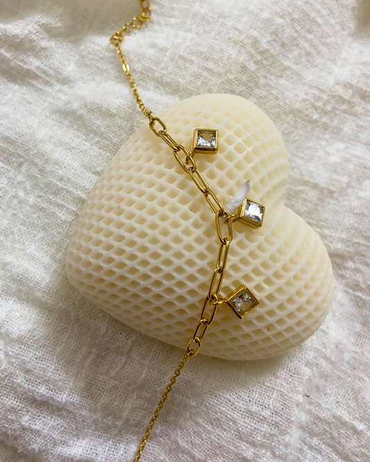 Crystal Charm Bracelet 18K Gold Plated