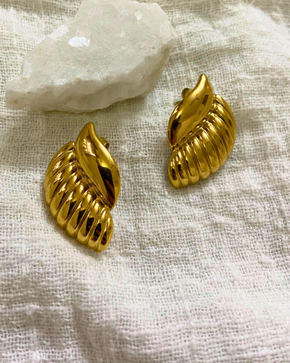 Gold Conch Studs 18K Gold Plated