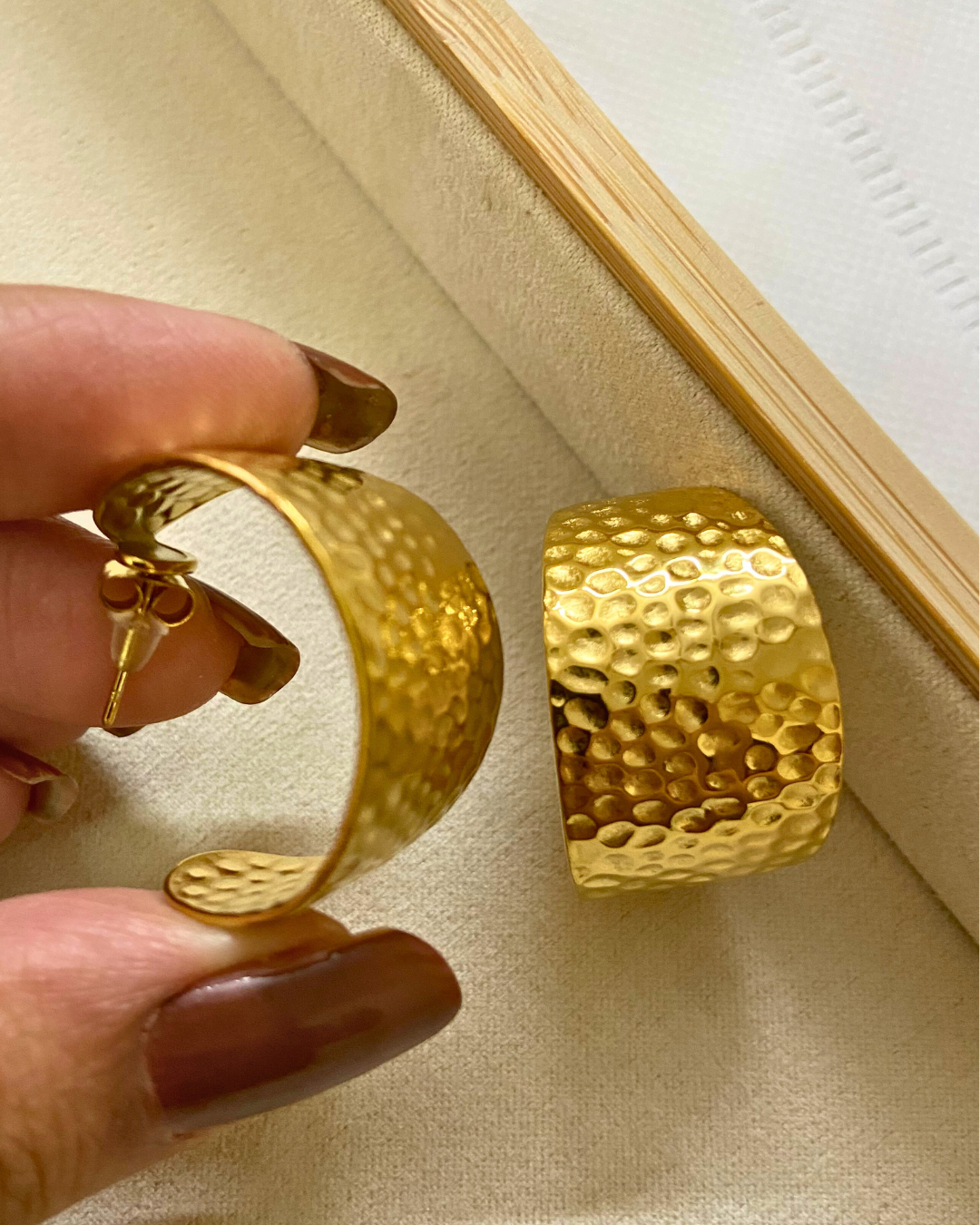 Gold Molten J Hoops- 18K Gold Plated