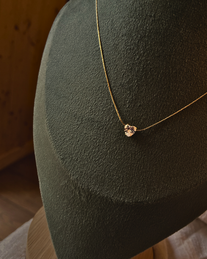 Petite Heart Solitaire Necklace 18k Gold Plated