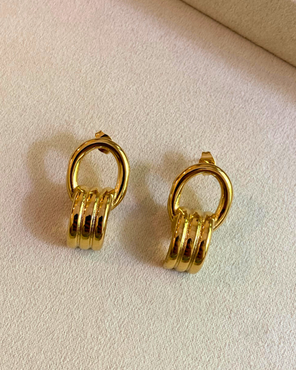 Zina Statement Studs- 18K Gold Plated